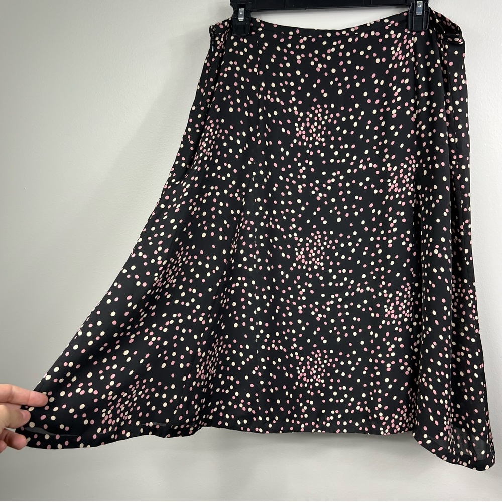 Ellen Tracy for Neiman Marcus 100% silk polka dot skirt with lining Sz 12